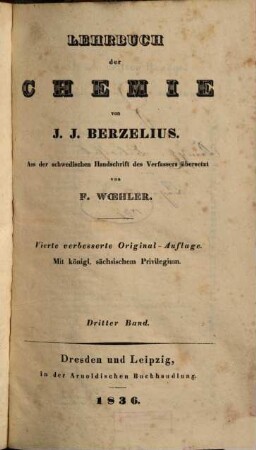 Lehrbuch der Chemie, 3. Band
