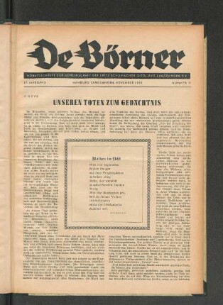 Unseren Toten zum Gedächtnis
