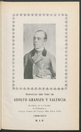 [Fotografia de] Adolfo Granizo y Valencia