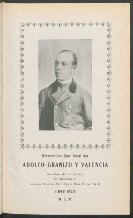 [Fotografia de] Adolfo Granizo y Valencia