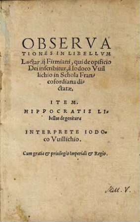 Observationes in libellum Lactantii Firmiani, qui De opificio Dei inscribitur