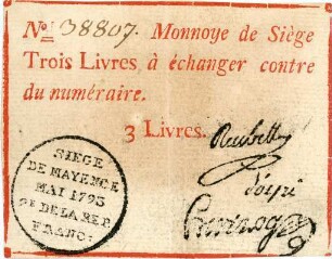 Mainz: 3 Livres 1793
