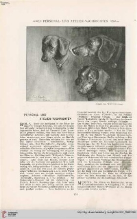 Personal- und Atelier-Nachrichten - Denkmäler - Von Ausstellungen und Sammlungen - Kunstliteratur