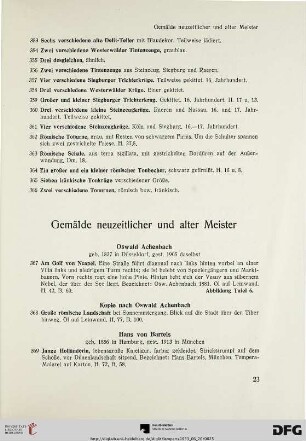 Gemälde neuzeitlicher Meister und alter Meister (Nr. 367-428)
