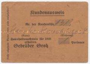 Berechtigungsausweis zum Empfang von Lebensmitteln