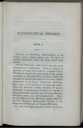 Book I. Mathematical Physics.