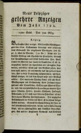 19tes Stück. Den 5ten März.
