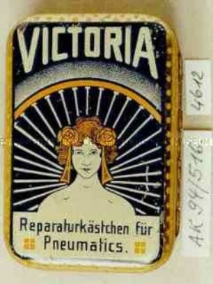 Blechdose für "VICTORIA Repraturkästchen für Pneumatics."