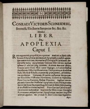 Liber de Apoplexia (Cap. I. - Cap. XXII.)