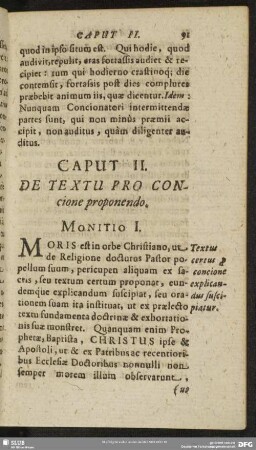 Caput II. De Textu Pro Concione proponendo