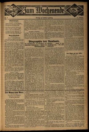 Zweite Ausgabe vom Sonntag, den 11. Januar 1931.