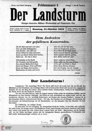 Hefte 1-3, Oktober 1914