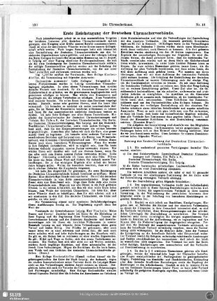 Erste Reichstagung der Deutschen Uhrmacherverbände