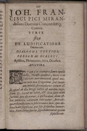 De Ludificatione Dæmonum. Dialogus Tertius