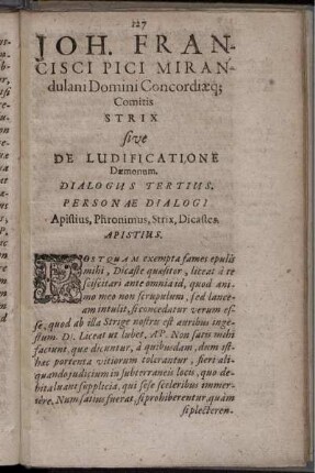 De Ludificatione Dæmonum. Dialogus Tertius
