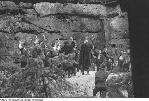 Sächsische Schweiz, Felsenbühne Rathen, Aufführung, Schrammsteine, Reinhardtsdorf, Zirkelstein, Kaiserkrone, August 1953