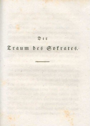 Der Traum des Sokrates