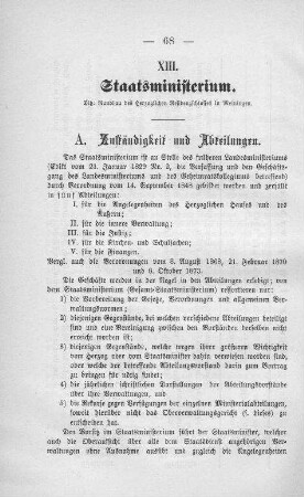 XIII. Staatsministerium