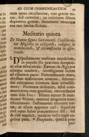 21-24, Meditatio quinta