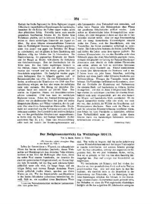 Der Religionsunterricht im Weltkriege 1914/15