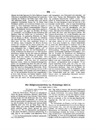 Der Religionsunterricht im Weltkriege 1914/15