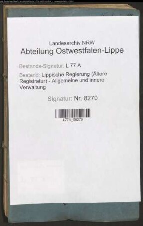 Straßenbau.- Straßenzug III, Distrikt 7 Blomberg - Gaffel