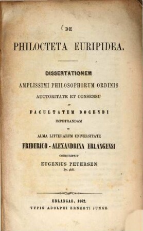 De Philoctete Euripidea