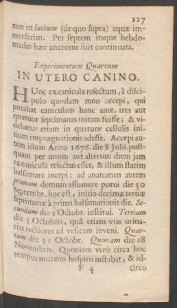 Experimentum Quartum In Utero Canino.
