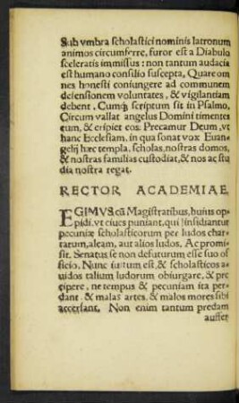 Rector Academiae.