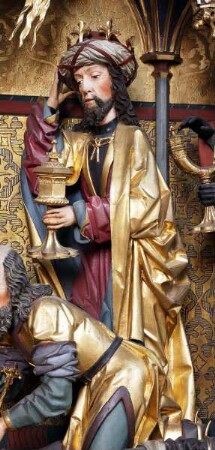 Geisenheimer Dreikönigsaltar — Die Anbetung des Christusknaben durch die Heiligen Drei Könige im Beisein Josefs — Kaspar