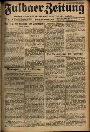 Ausgabe vom Freitag, den 19. Februar 1926.