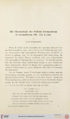5: Die Chronologie des bellum Germanicum et Sarmaticum 166-175 n. Chr.