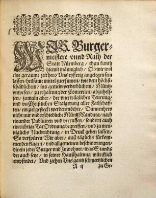 Eröffnung Eines sonderbahren Tax- vnd Execution Ambts, Eines Edlen, Ehrnvesten, Fürsichtigen vnd Hochweisen Raths deß H. Reichs Statt Nürmberg : Sampt angehengter Spetial[!] Information, Darnach sich jhre deputirte, ohne ansehen der Person, zurichten