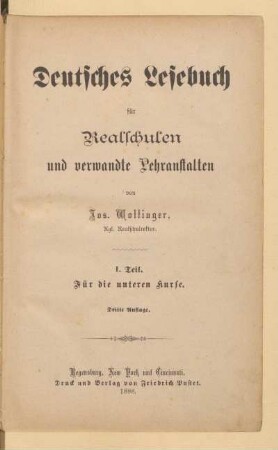Teil 1 = Für die unteren Kurse, [Schülerband]: [Teil 1 = Für die unteren Kurse, [Schülerband]]
