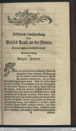 Erklärende Umschreibung Des Briefes Pauli an die Römer