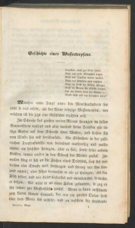 Geschichte eines Wassertropfens.