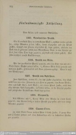 Fünfundzwanzigste Abtheilung. Von kalten und warmen Getränken