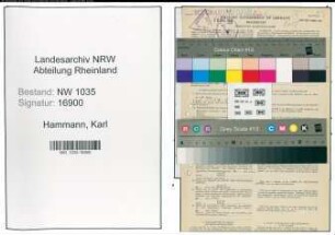 Entnazifizierung Karl Hammann , geb. 15.08.1898 (Steiger)