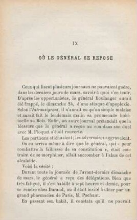 IX. Où le général se repose