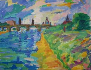 Albertbrücke Dresden, Blick auf die Stadt