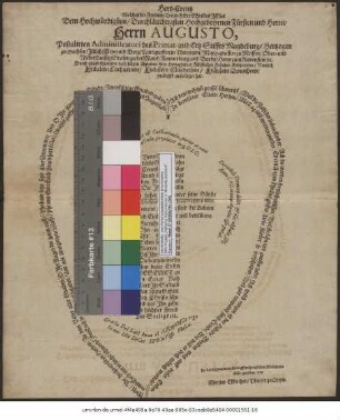 Hertz-Creutz Welches der Fromme Creutz-Herr Christus Jesus Dem ... Herrn Augusto, Postulirten Administratori des Primat- und Ertz-Stiffts Magdeburg/ Hertzogen zu Sachsen ... Durch allzufrühzeitigen doch seligen Absterben dero Hertzgeliebten Fürstlichen ...Fräulein Catharinen/ Fräulein Elisabethen/ Fräulein Dorotheen/ gnädigst auferleget hat