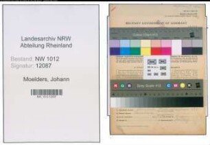 Entnazifizierung Johann Moelders , geb. 24.02.1888 (Vertreter)