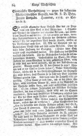 Vertheidigung der biblischen Geschichte von der Auferstehung Jesu, ein Fragment. 2.Ausg.