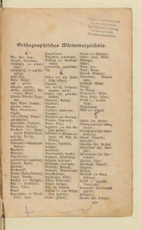 Orthographisches Wörterverzeichnis