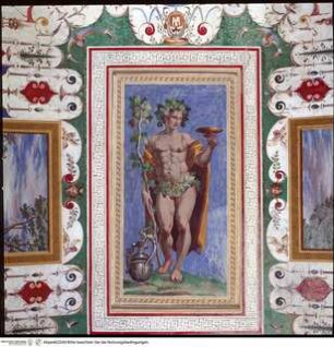 Stanza dell'Autunno: Groteskendekoration, Allegorie des Herbstes und Landschaften, Die Personifikation des Herbstes als Bacchus
