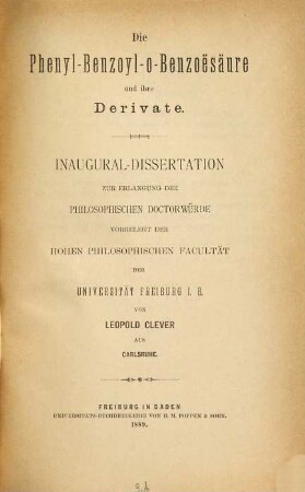 Die Phenyl-Benzoyl-o-Benzoesäure und ihre Derivate
