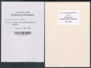 Amt Petershagen - Vogtei Windheim - Bauerschaft Quetzen: Unterlagen der Revisionskommission