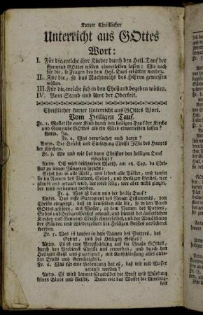 Unterricht aus Gottes Wort