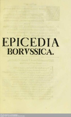 Epicedia Borussica