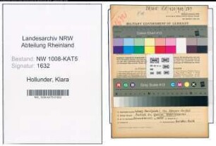 Entnazifizierung Klara Hollunder , geb. 07.03.1900 (Lehrerin)